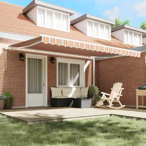  Kézi Behúzható Napellenző Csíkos 450x300 cm