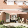  Kézi behúzható napellenző LED színes csíkkal 450x300 cm
