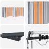  Automatikus Behúzható Napernyő LED Színes Csíkkal 450x300 cm