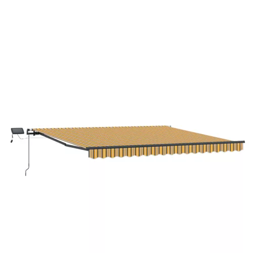  Manuálisan behúzható napellenző LED színes csíkokkal 450x300 cm