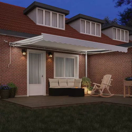  Behúzható napellenző Fehér 450 × 300 cm Poliészter és fém