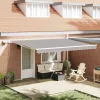  Behúzható napellenző Világosszürke 450 × 300 cm Szövet és Acél