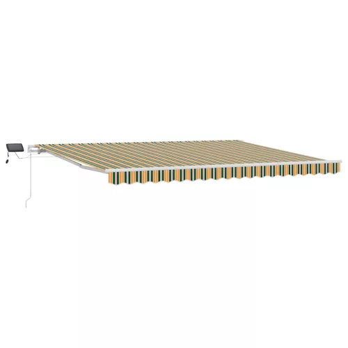  Behúzható napellenző Zöld és sárga 450 × 300 cm Szövet és Acél