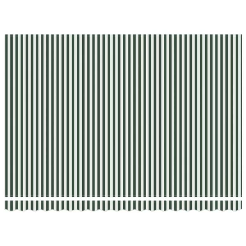  Behúzható napellenző Zöld és fehér 450 ×300 cm szövet
