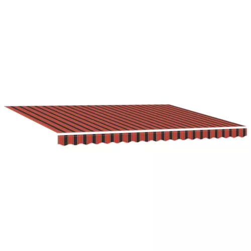  Kézi Behúzható Napellenző LED világítással, Narancs és Barna 450x350 cm