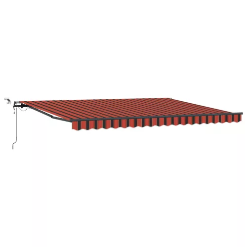  Automatikus Behúzható Napellenző LED-del Narancs és Barna 450x350 cm