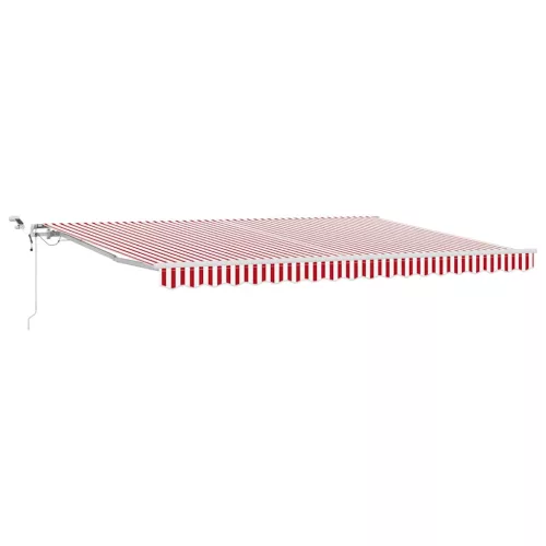 Behúzható napellenző Piros és Fehér 450 × 350 cm