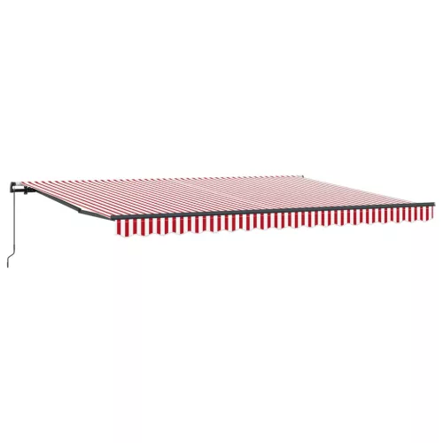  Behúzható napellenző Piros és Fehér 450 × 350 cm