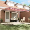  Behúzható napellenző Piros és Fehér 450 × 350 cm