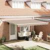  Behúzható napellenző Bézs 450 × 350 cm Poliészter és fém