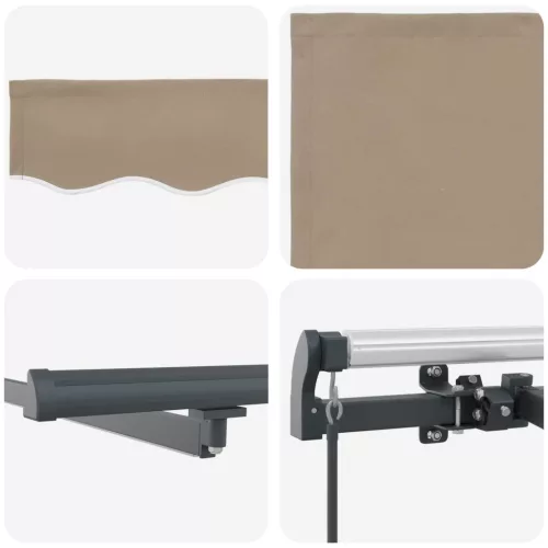  Behúzható napellenző LED -es lámpákkal Bézs 450 ×350 cm szövet