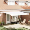 Behúzható napellenző Fehér 450 × 350 cm Szövet és Acél