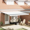  Behúzható napellenző Fehér 450 × 350 cm Poliészter és acél