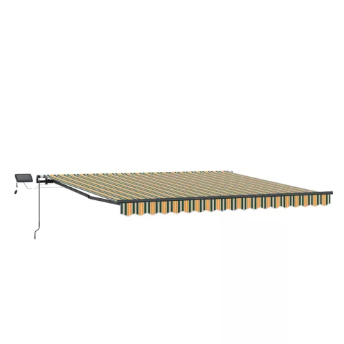  Behúzható napellenző Zöld és sárga 450 ×350 cm szövet