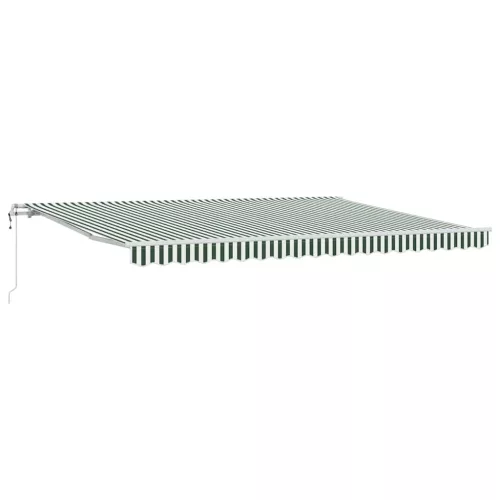  Elektromos Kihúzható Napernyő Zöld és Fehér 450 × 350 cm