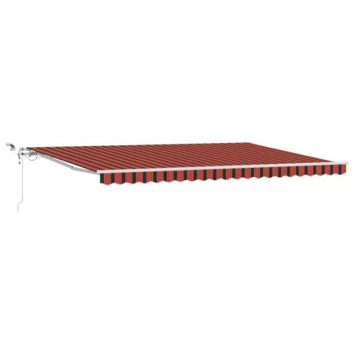  Automatikus Behúzható Napellenző LED lámpával narancssárga és barna színben, 500x300 cm