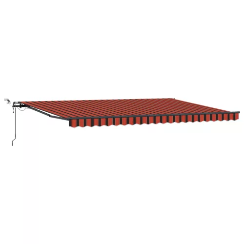  Automatikus Behúzható Napellenző LED világítással narancssárgában és barnában, 500x300 cm