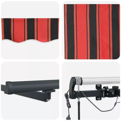  Automatikus Behúzható Napellenző LED világítással narancssárgában és barnában, 500x300 cm