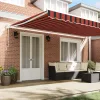  automatikusan behúzható napellenző piros, fehér és fekete 500x300 cm