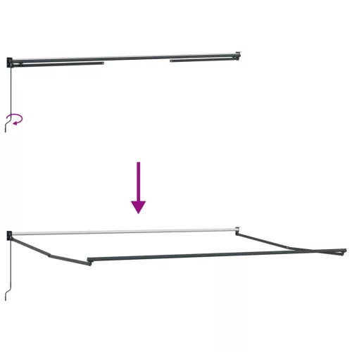  Manuális Behúzható Napellenző Narancs és Barna 500x300 cm