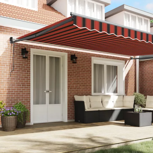  Automatikus Behúzható Napellenző Narancs és Barna 500x300 cm