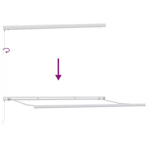  Manuális behúzható napellenző narancssárga és barna, 500x300 cm