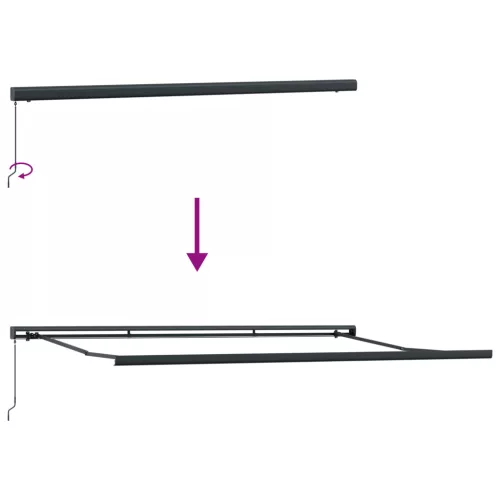  Kézi Behúzható Napernyő Narancs és Barna 500x300 cm