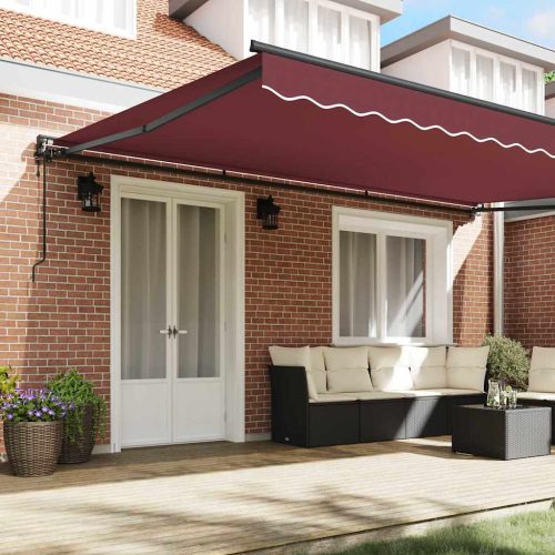  Napernyő keret Burgundi 500 × 300 cm Poliészter PU bevonattal