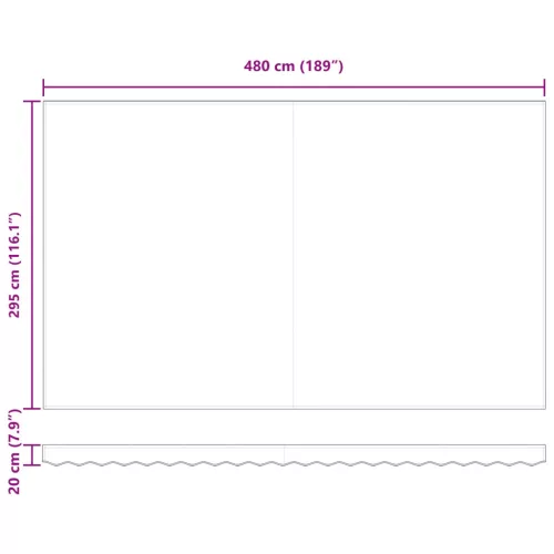  Behúzható napellenző Antracit és Fehér 500 × 300 cm