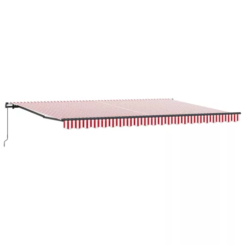  Behúzható napellenző Piros és Fehér 500 × 300 cm