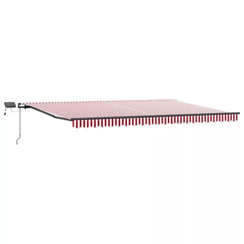  Behúzható napellenző Piros és fehér 500 ×300 cm szövet