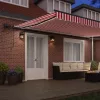  Behúzható napellenző Piros és fehér 500 ×300 cm szövet
