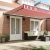  Behúzható napellenző Piros és Fehér 500 × 300 cm