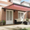  Napernyő Piros és Fehér 500 x 300 x 165 cm Pamut és Alumínium