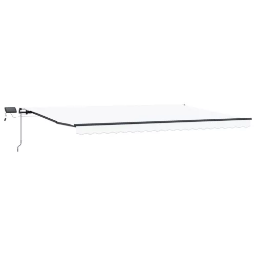  Behúzható napellenző LED -es lámpákkal Fehér 500 ×300 cm szövet