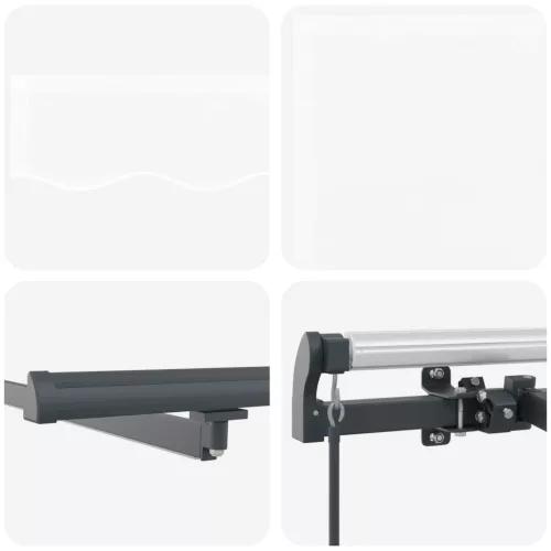  Behúzható napellenző LED -es lámpákkal Fehér 500 ×300 cm szövet