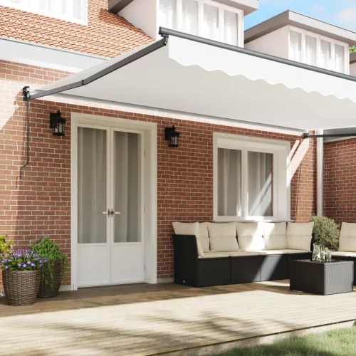  Napernyő Fehér 500 × 300 cm Poliészter és fém