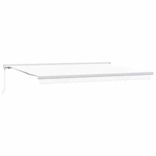  Behúzható napellenző Fehér 500 × 300 cm Szövet és Fém