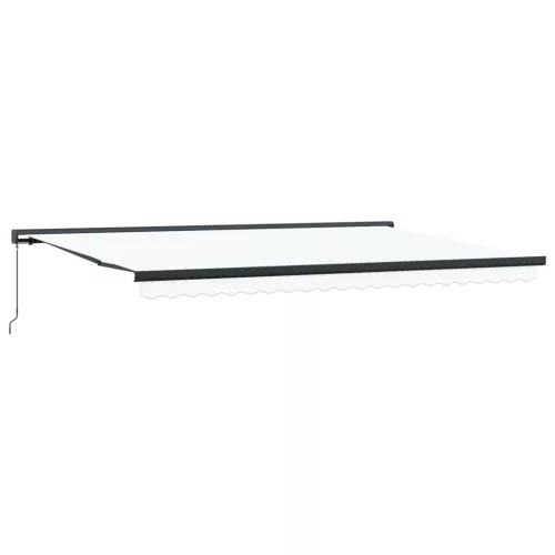  Behúzható napellenző Fehér 500 × 300 cm Szövet és Fém