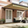  Behúzható napellenző Zöld és Sárga 500 × 300 cm Szövet és Fém