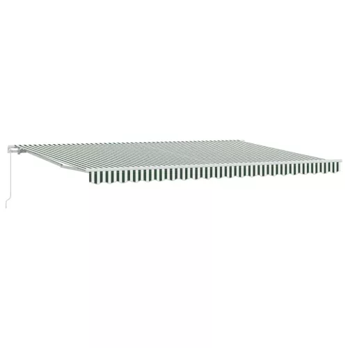  Behúzható napellenző Zöld és Fehér 500 × 300 cm