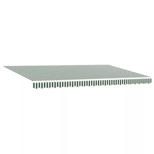  Behúzható napellenző Zöld és Fehér 500 × 300 cm Szövet és Acél