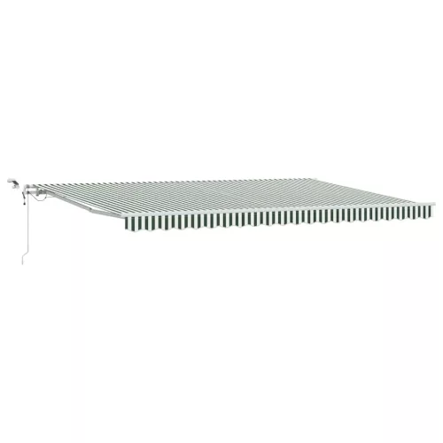  Behúzható napellenző Zöld és Fehér 500 × 300 cm