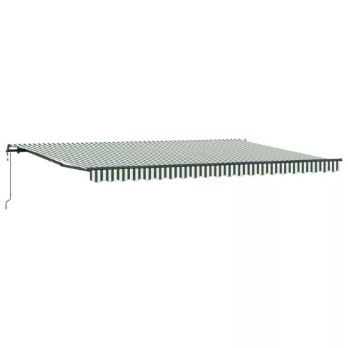  Behúzható napellenző Zöld és Fehér 500 × 300 cm