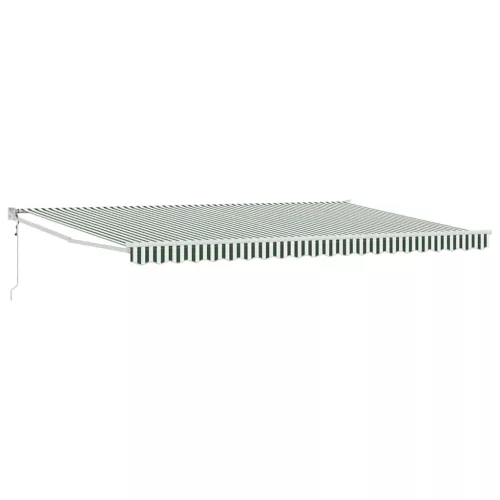  Behúzható napellenző Zöld és Fehér 500 × 300 cm