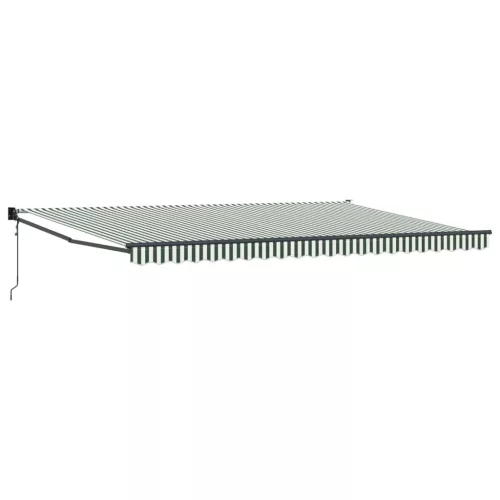  Behúzható napellenző Zöld és Fehér 500 × 300 cm