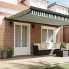  Behúzható napellenző Zöld és Fehér 500 × 300 cm Szövet és Fém