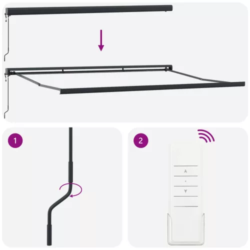  Napernyő Zöld és Fehér 500 x 300 x 165 cm Pamut és Alumínium