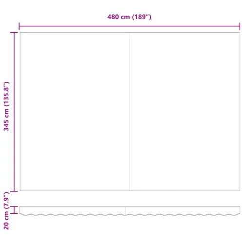  Manuális Behúzható Napernyő Narancs és Barna 500 x 350 cm