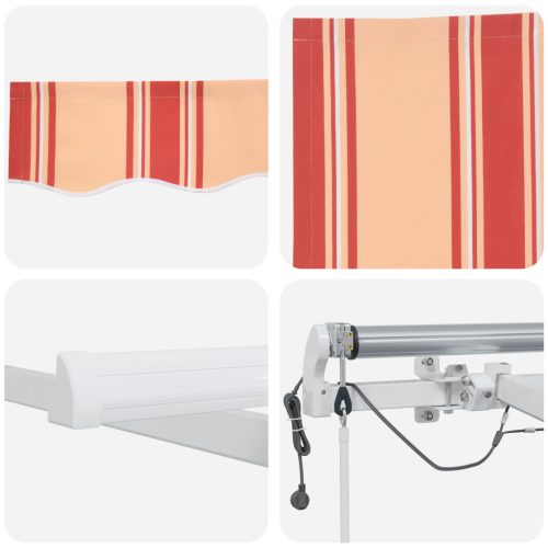  Automatikus Behúzható Napernyő LED-del, Sárga és Narancs 500x350 cm